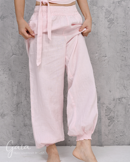 Linen pants with pockets