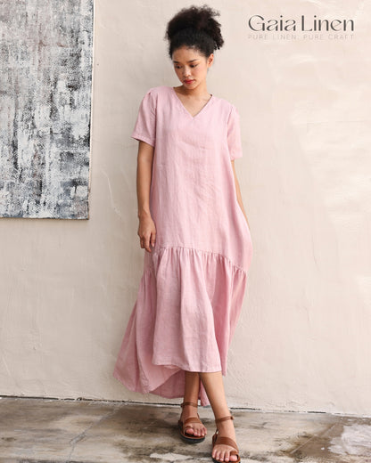 Linen plus size loose dress