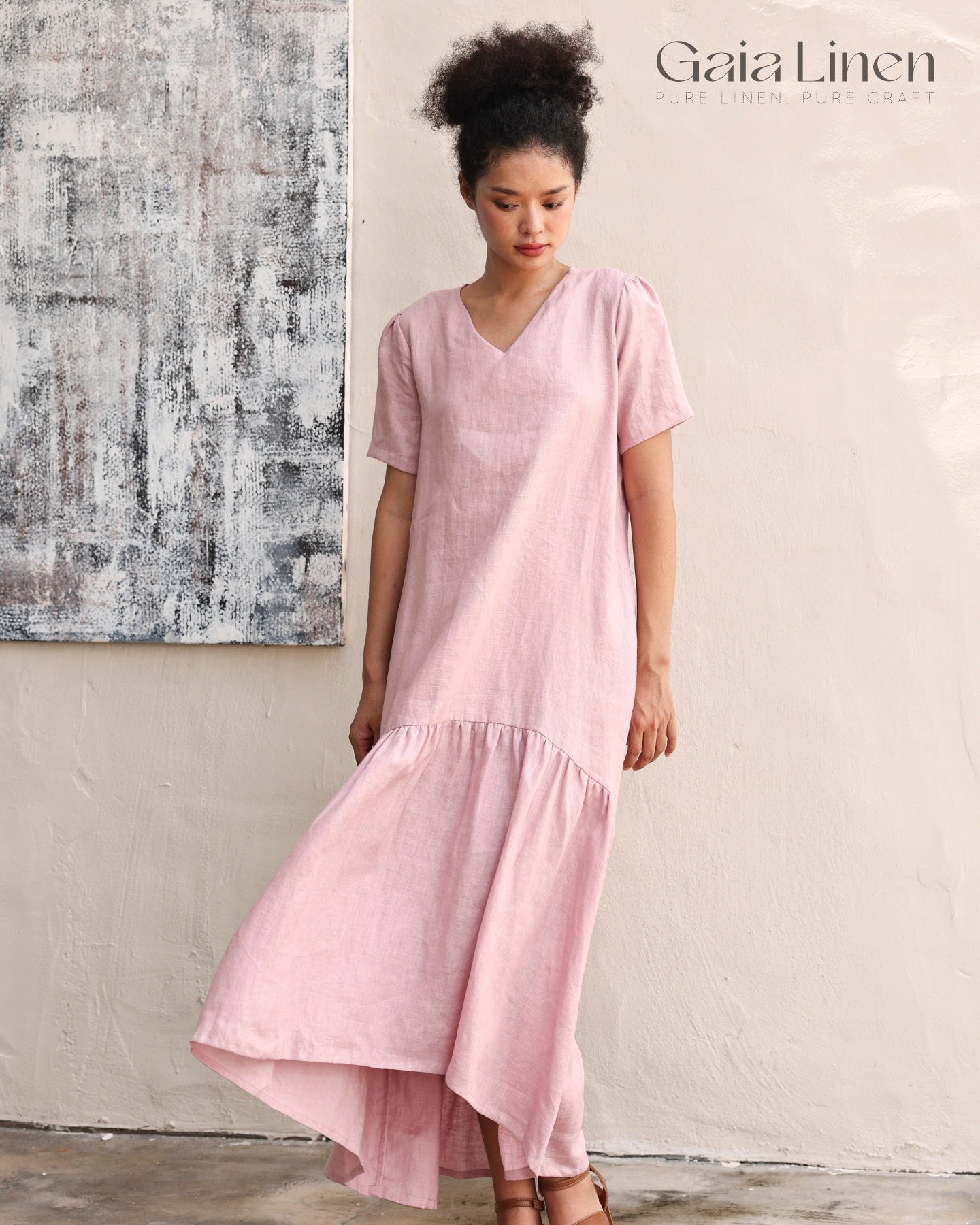 Linen plus size loose dress