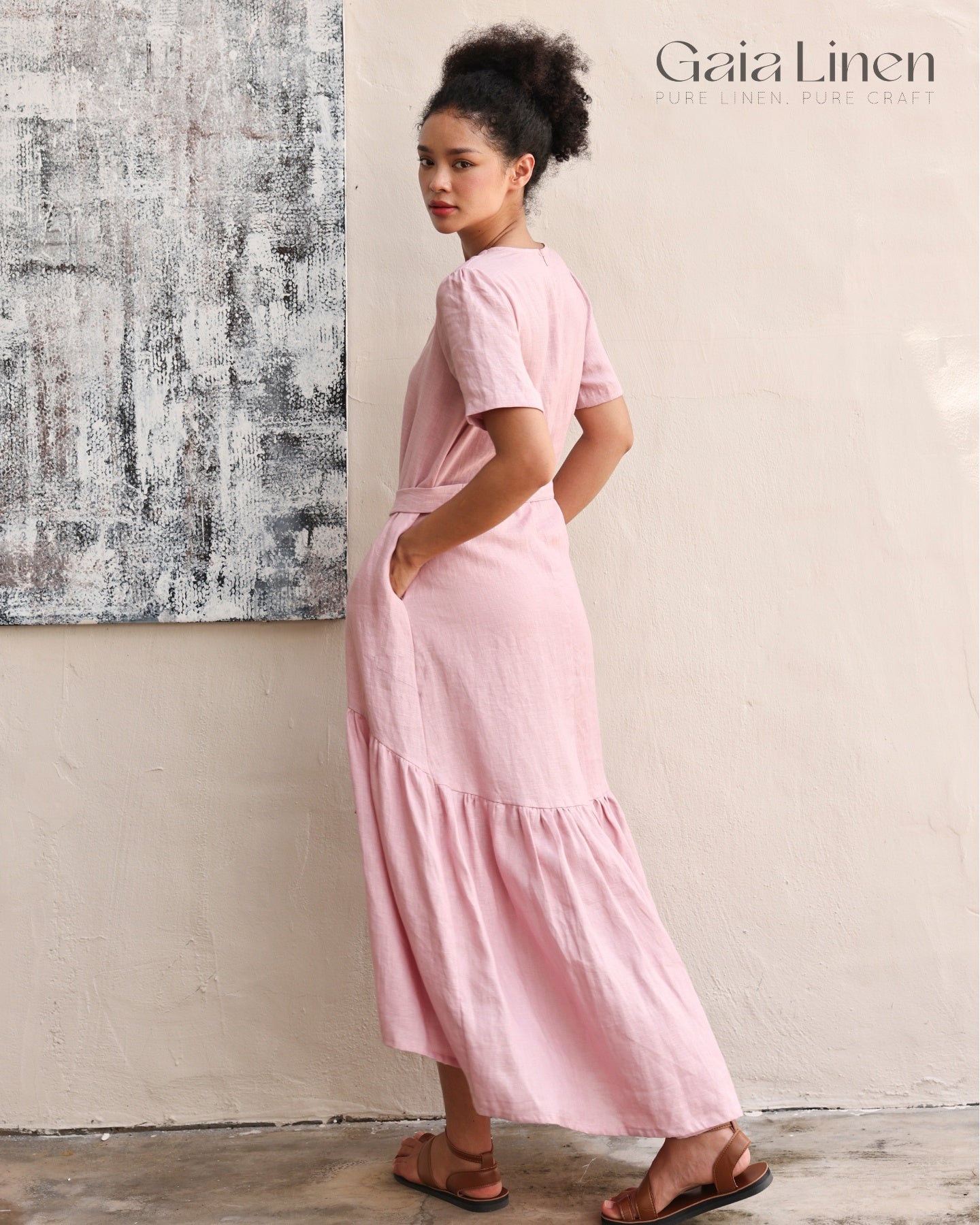 Linen plus size loose dress