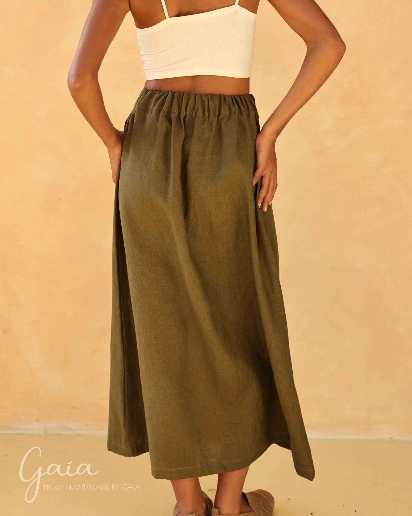 Linen skirt with pocket 