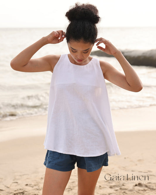 Linen sleeveless blouse