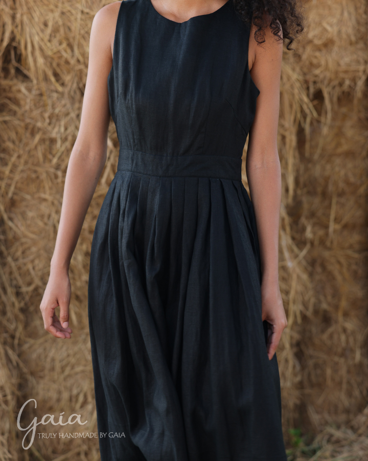 Linen sleeveless maxi dress GEMMA