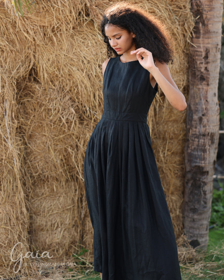 Linen sleeveless maxi dress GEMMA