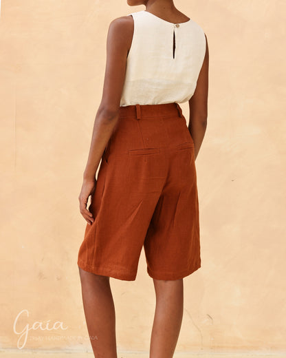 Linen sleeveless summer top 