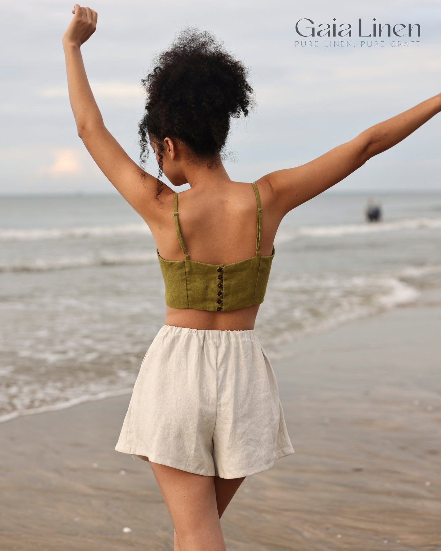 Linen spaghetti crop top