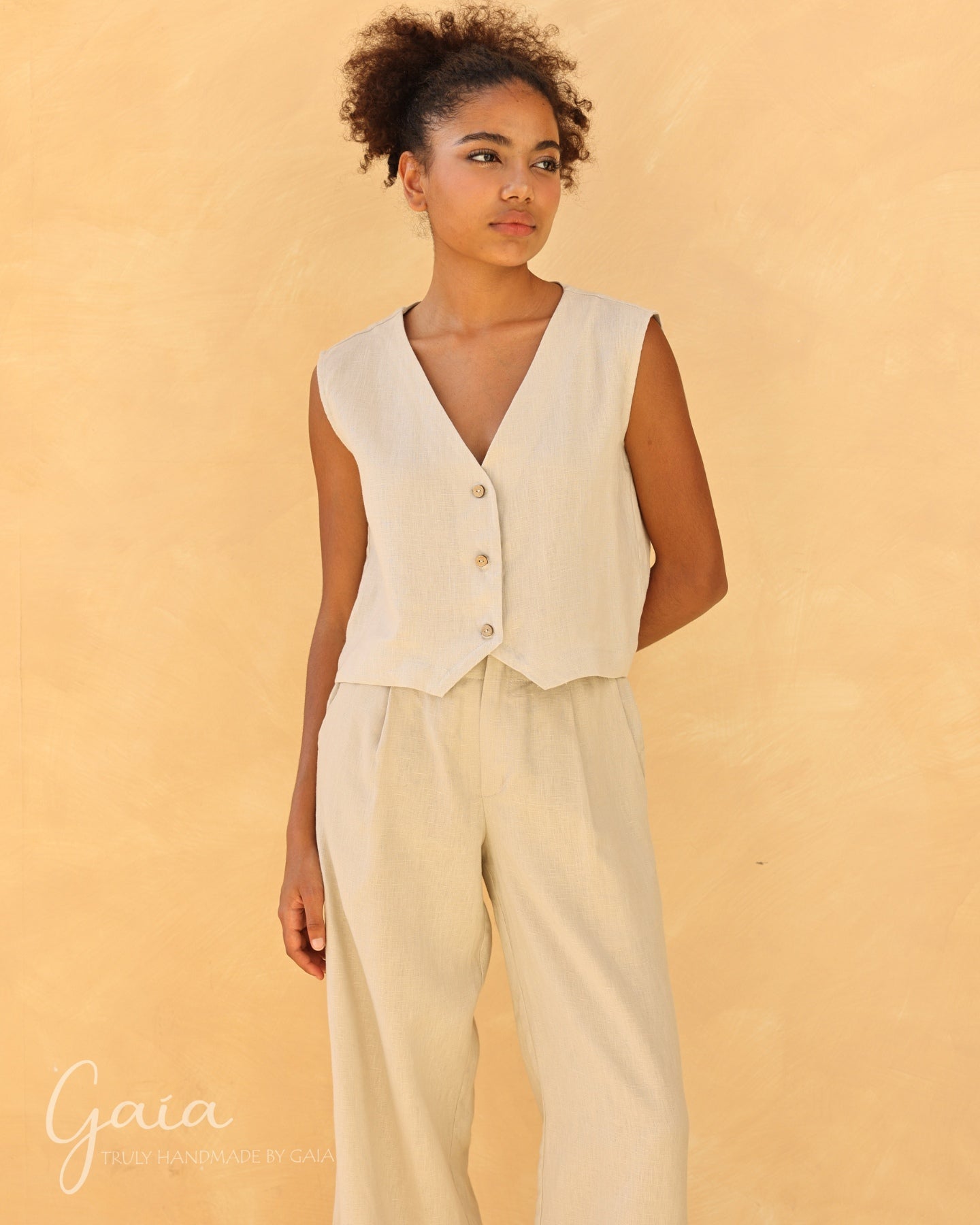 Linen summer vest