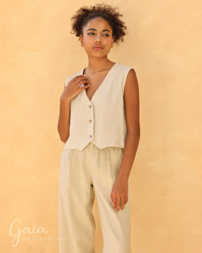 Linen summer vest