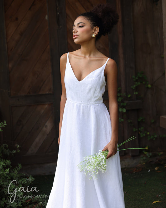 Linen summer wedding dress