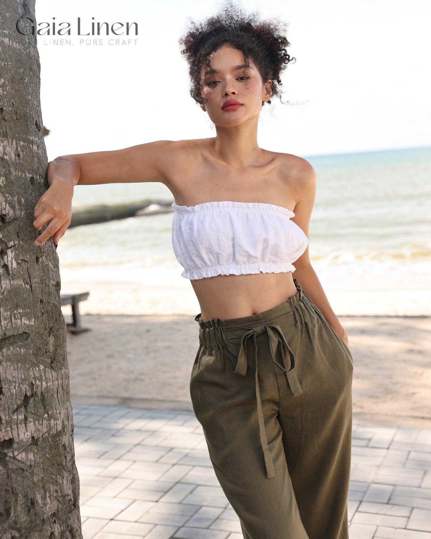 Linen tube top