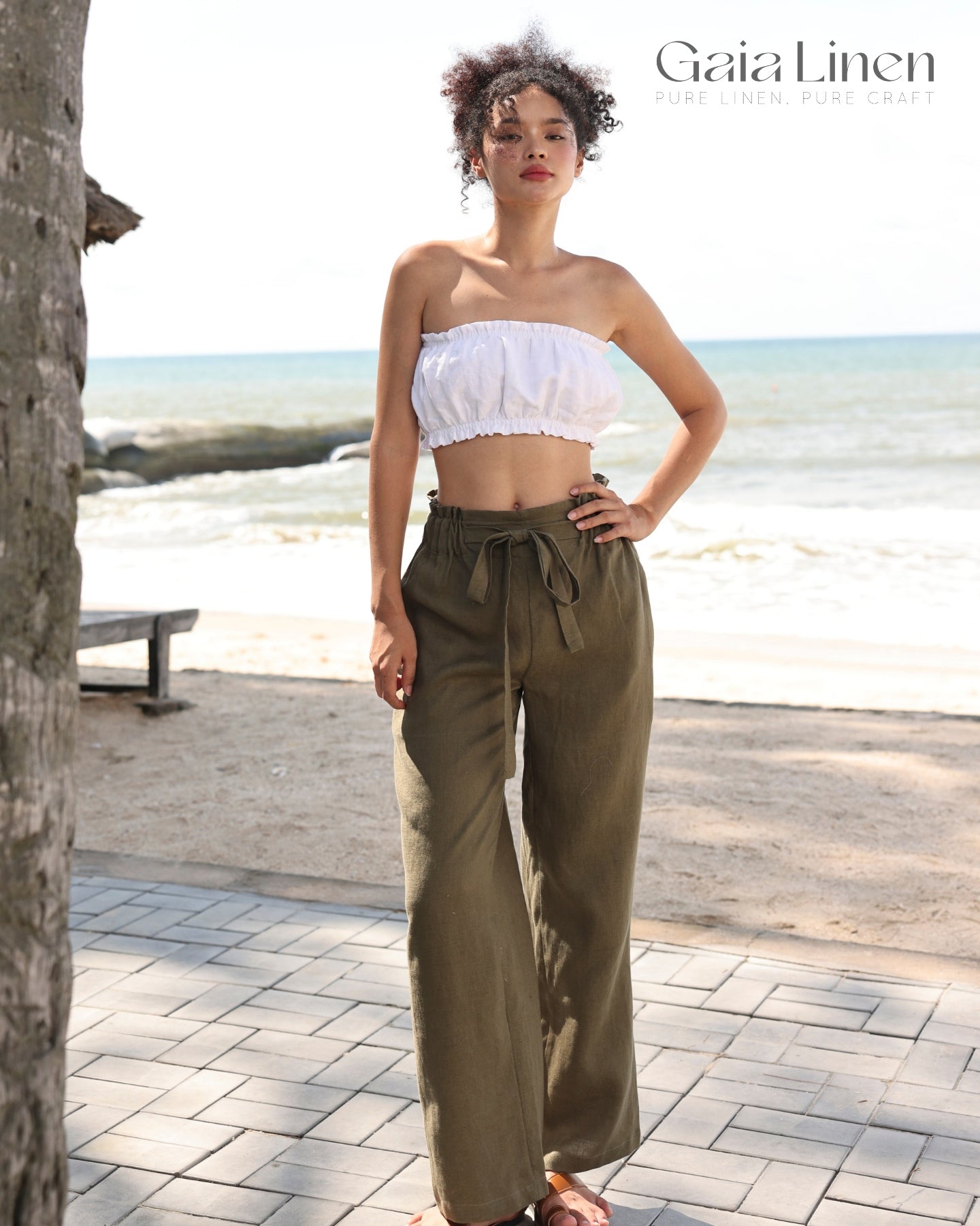 Linen tube top