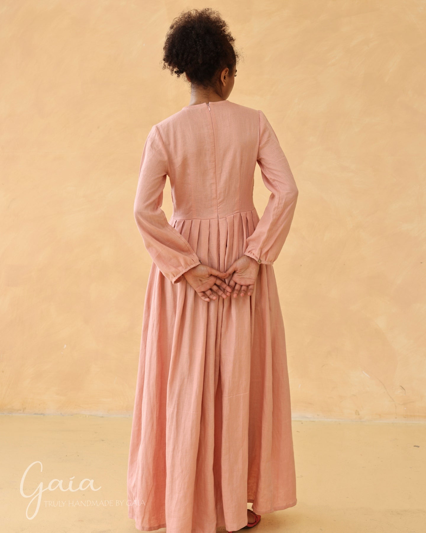 Linen V-Neck Lace Up Dress Estelle Linen V-Neck Lace Up Dress Estelle