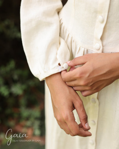 Linen V-neck maxi dress