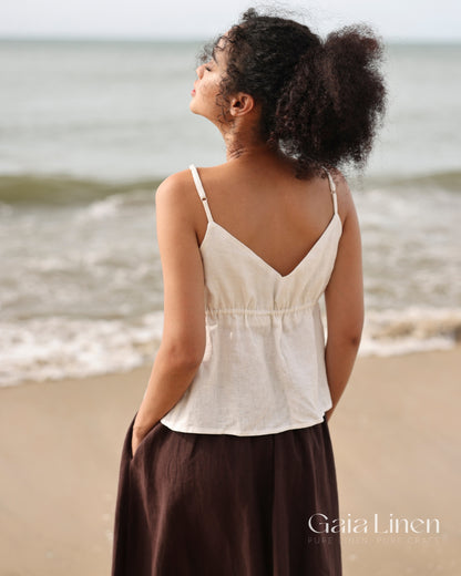 Linen V-neck summer top