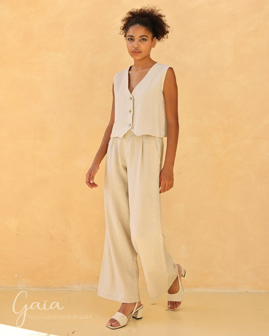 Linen vest and pants set