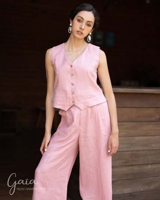 Linen vest and pants set