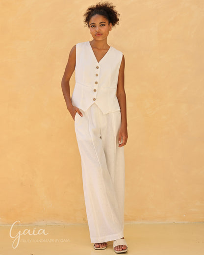 Linen vest and trousers set