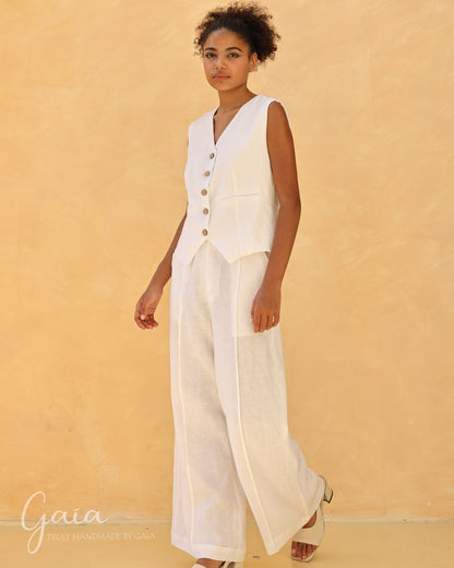 Linen vest and trousers set