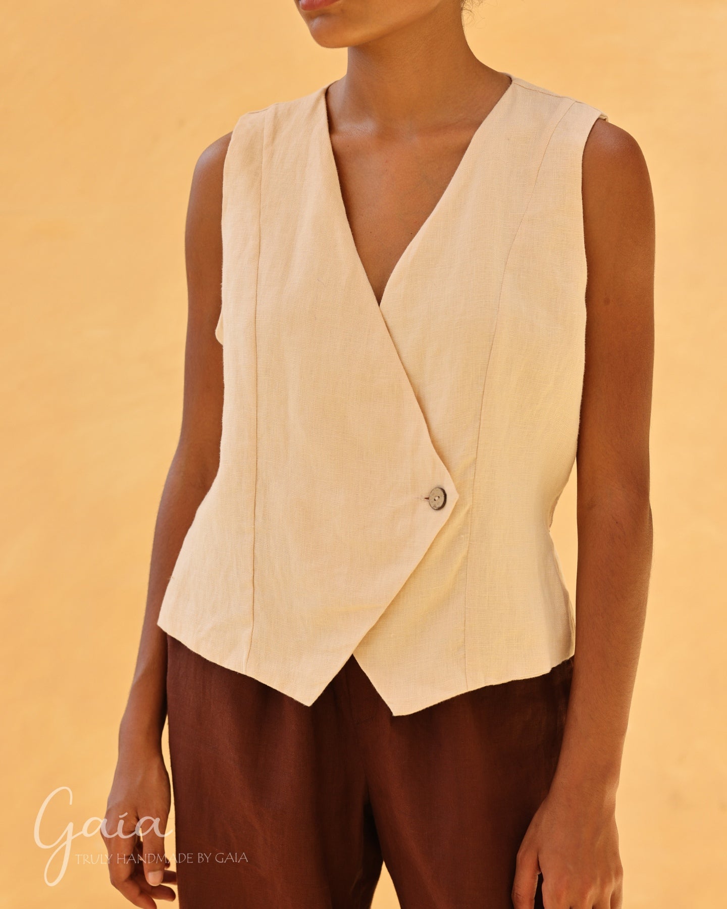 Linen vest top