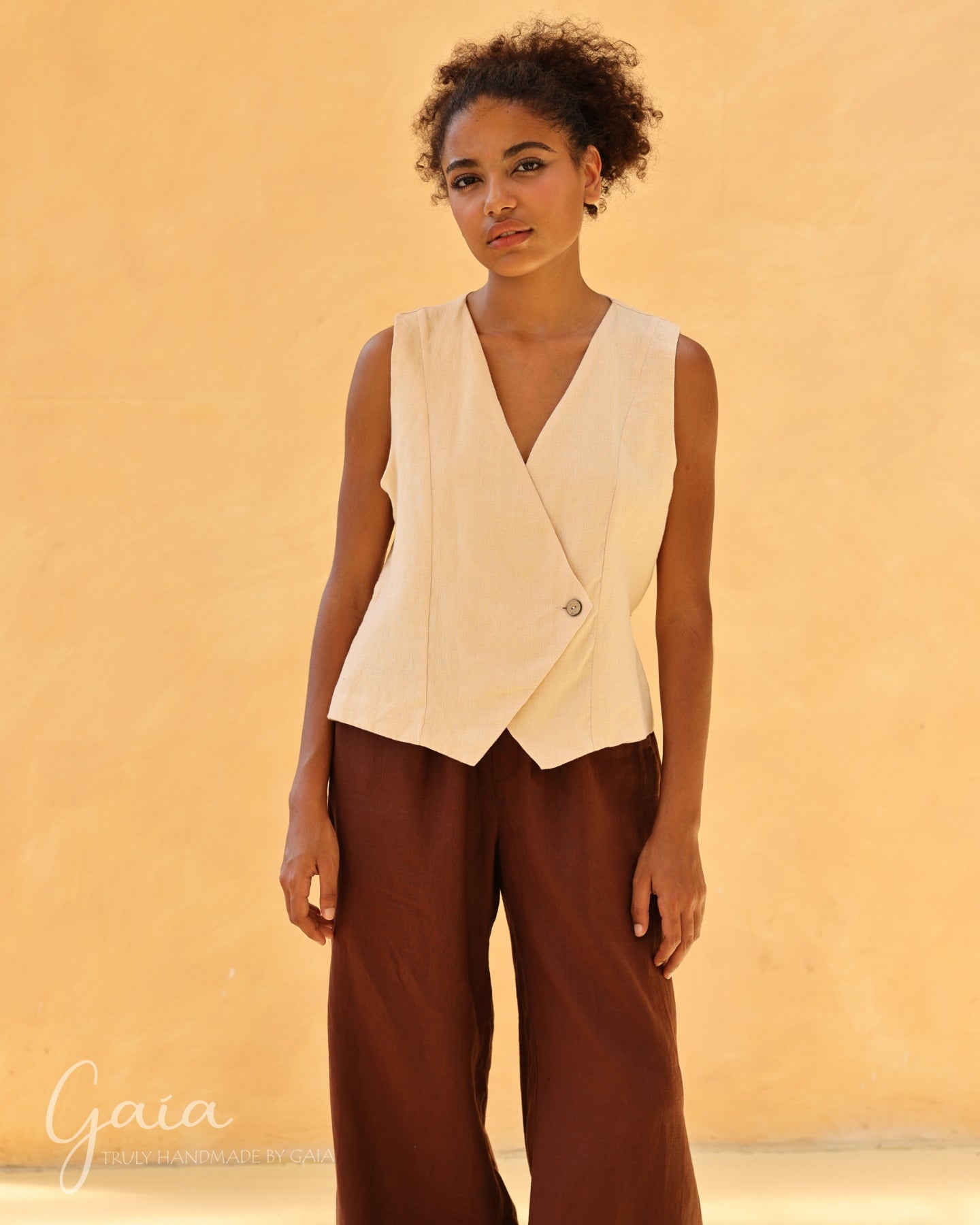 Linen vest top