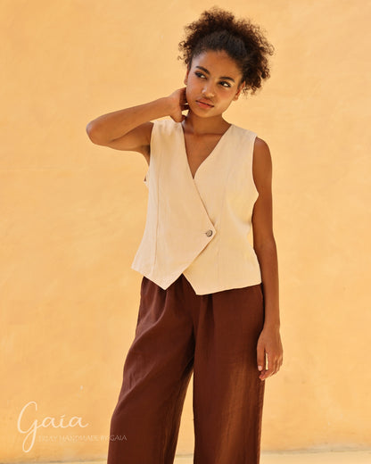 Linen vest top