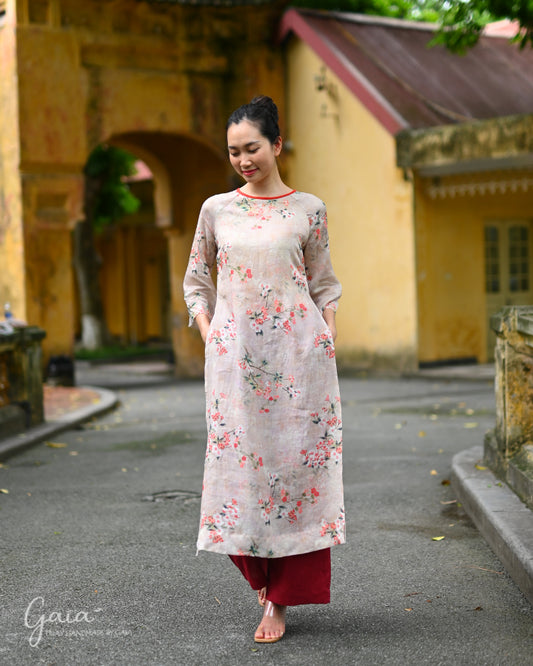 Linen Vietnamese costume for female