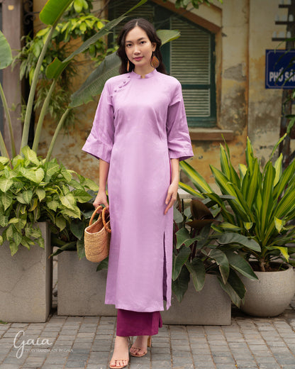 Linen Vietnamese dress