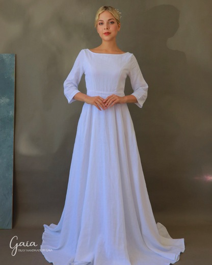 Linen wedding dress elegant