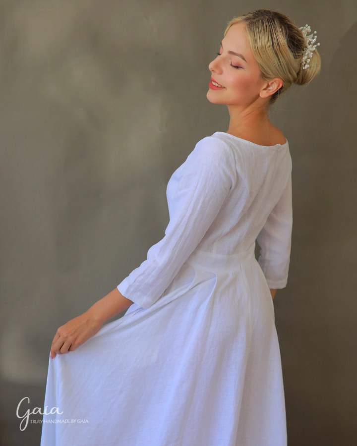 Linen Wedding Dress Elegant Eli Linen Wedding Dress Elegant Eli