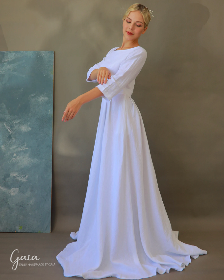 Linen wedding dress elegant ELI Linen wedding dress elegant ELI