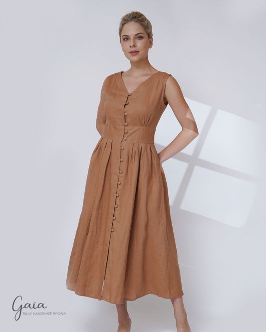 Linen wedding guest dress