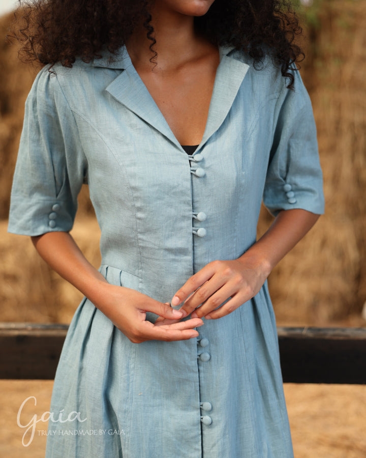 Linen wedding guest dress casual CAMELLIA Linen wedding guest dress casual CAMELLIA