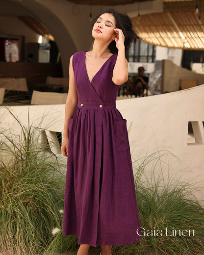 Linen wrap dress