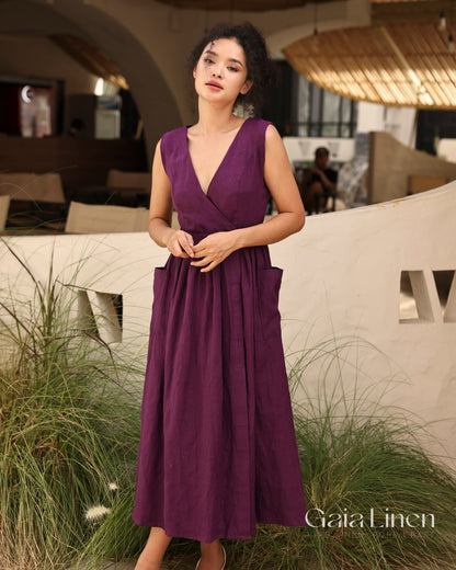 Linen wrap dress