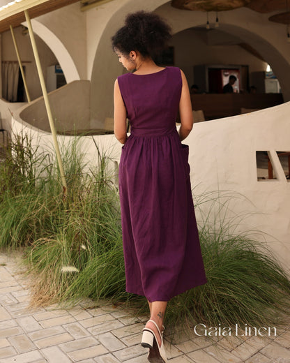 Linen wrap dress