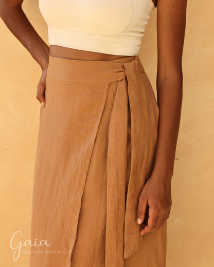 Linen wrap skirt