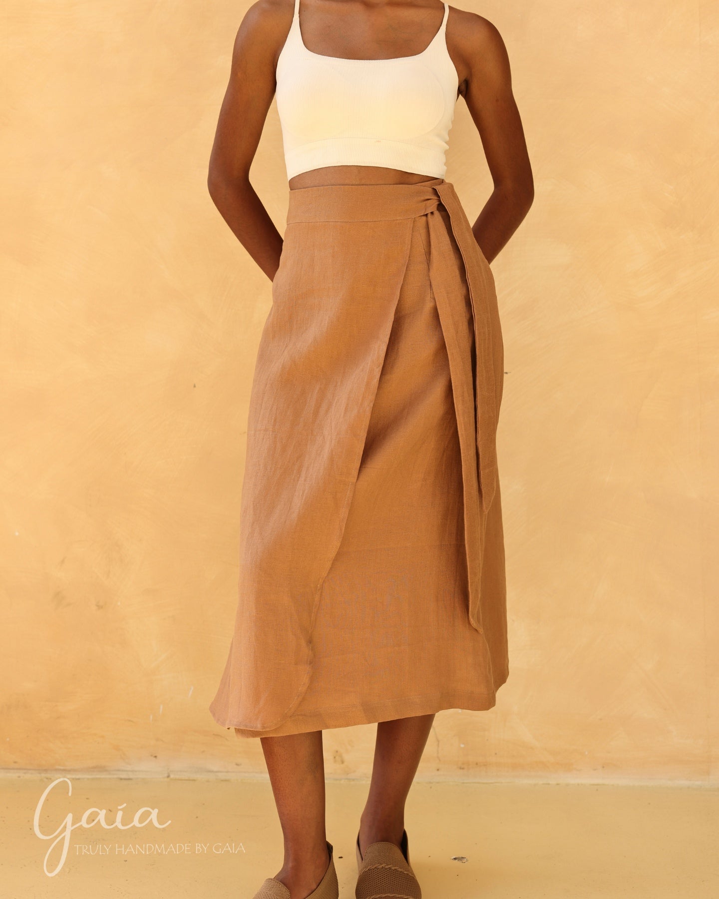 Linen wrap skirt