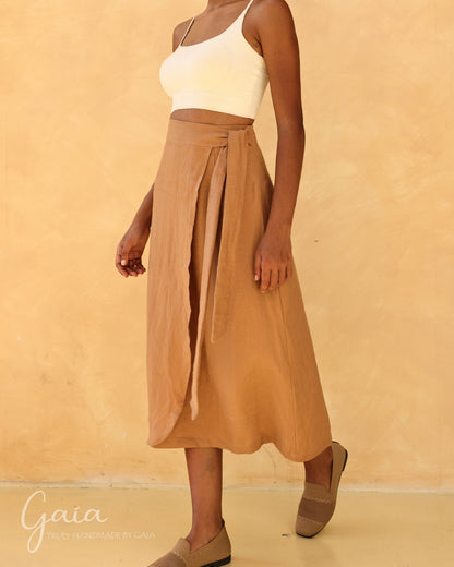 Linen wrap skirt