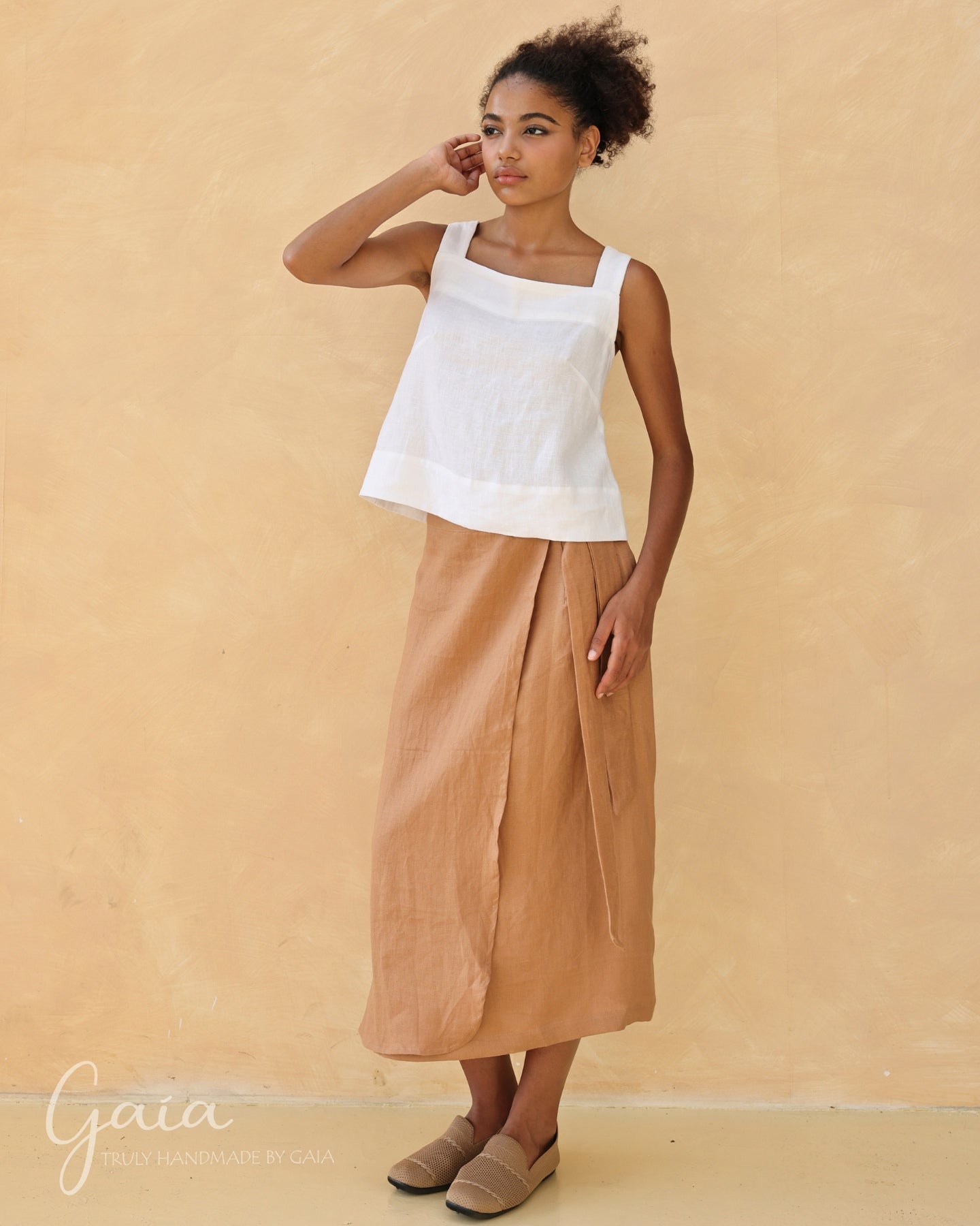 Linen wrap skirt