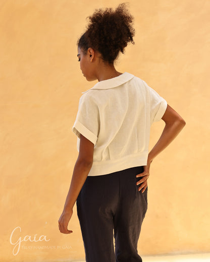 Linen wrap top