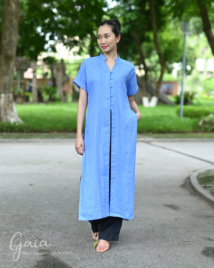 Long linen tunic and pants set