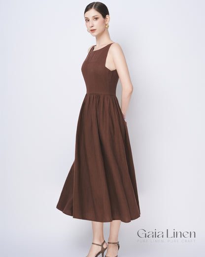 Linen minimalist summer dress