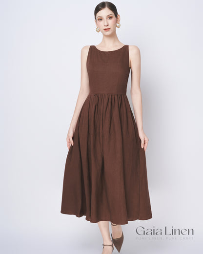 Linen minimalist summer dress