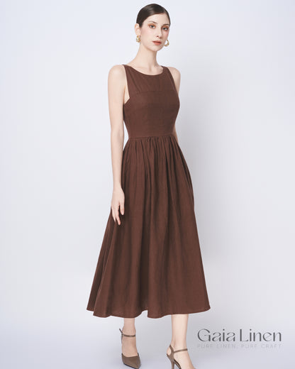 Linen minimalist summer dress