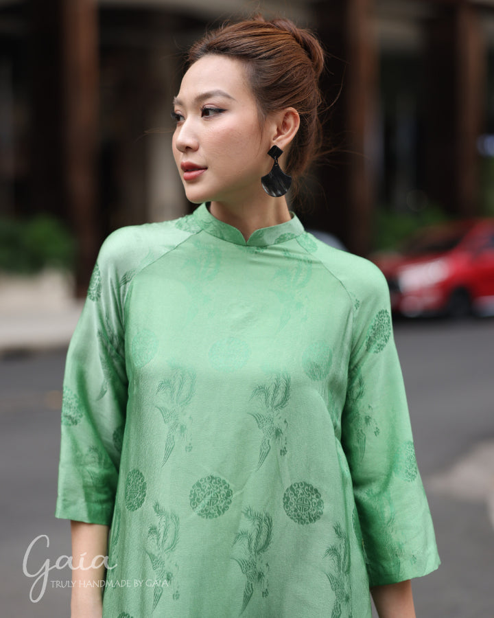 Mulberry silk modern casual Vietnamese dress