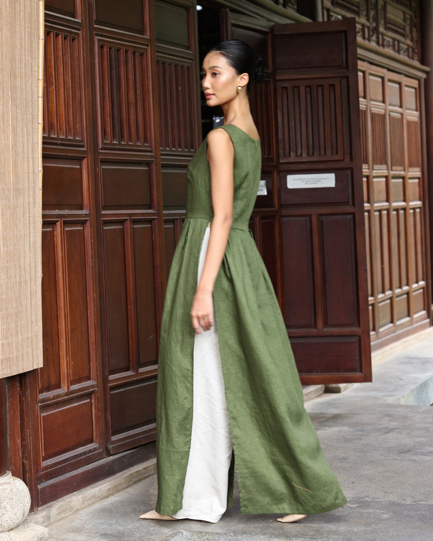 Modern Vietnamese linen dress