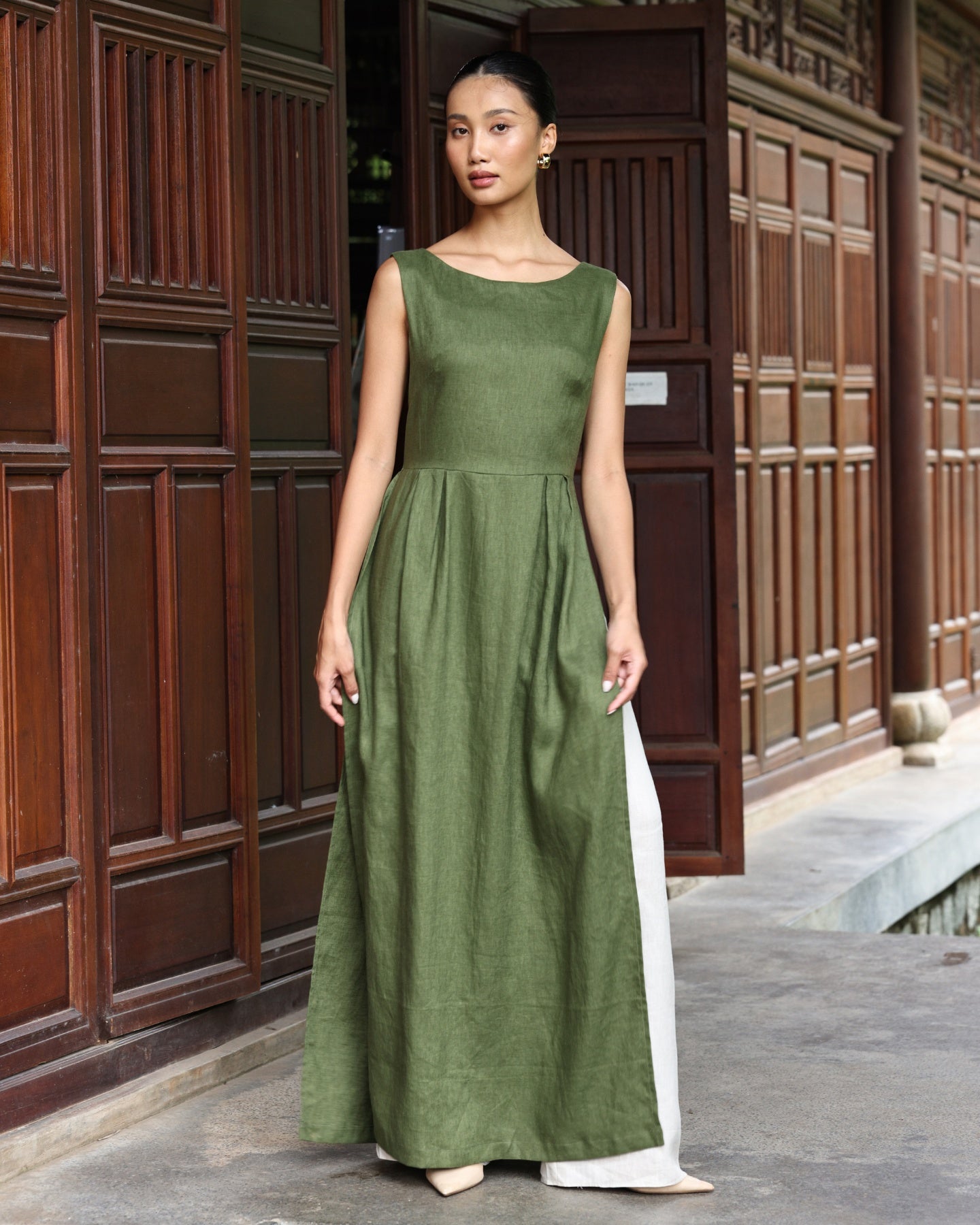 Modern Vietnamese linen dress