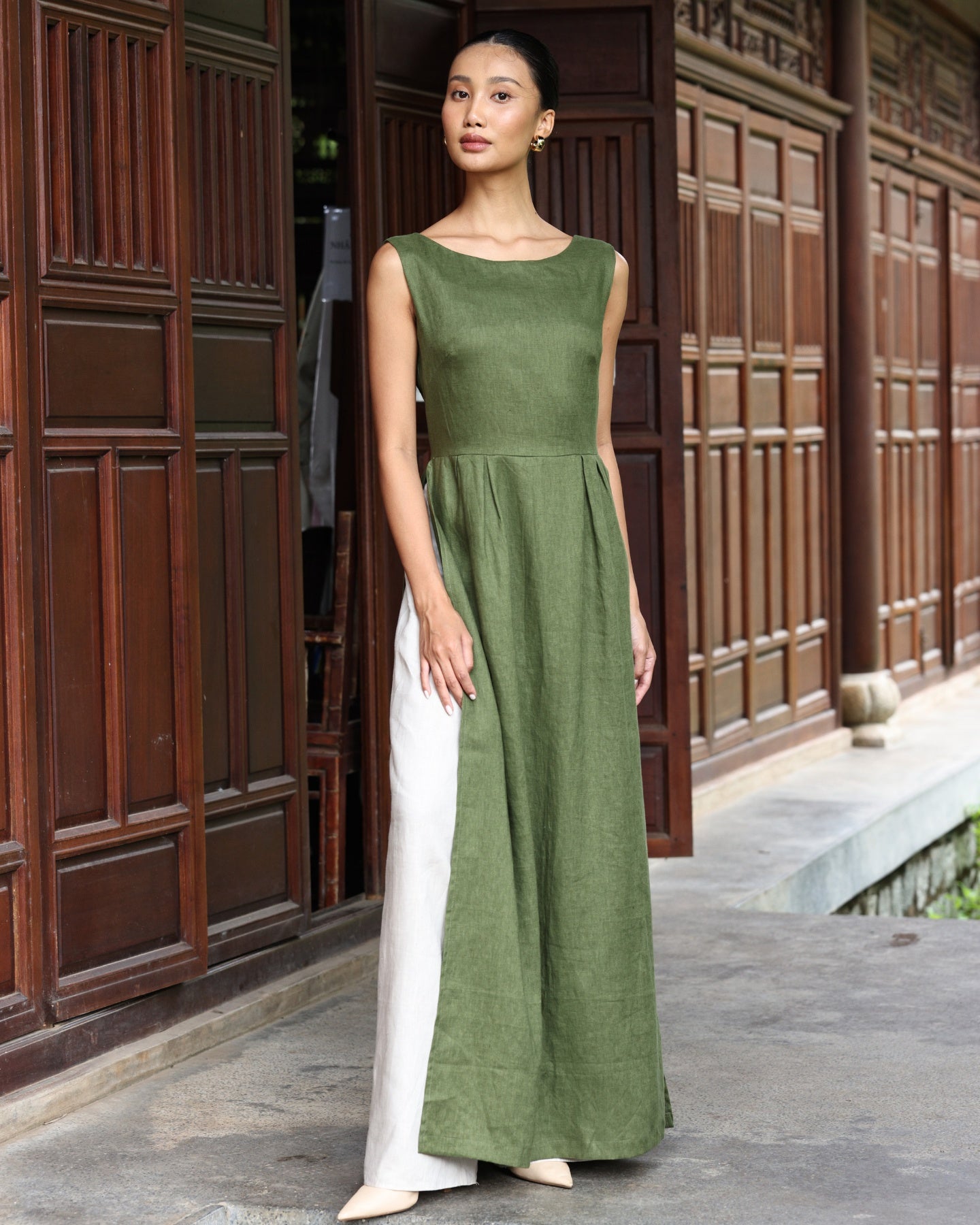 Modern Vietnamese linen dress