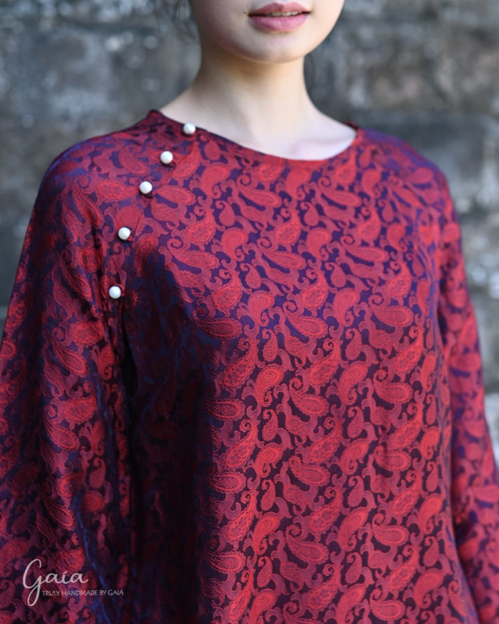 Mulberry red Ao Dai silk