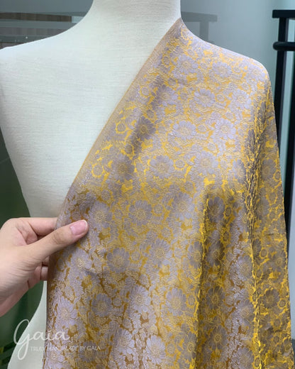 Mulberry silk floral fabric by the yard